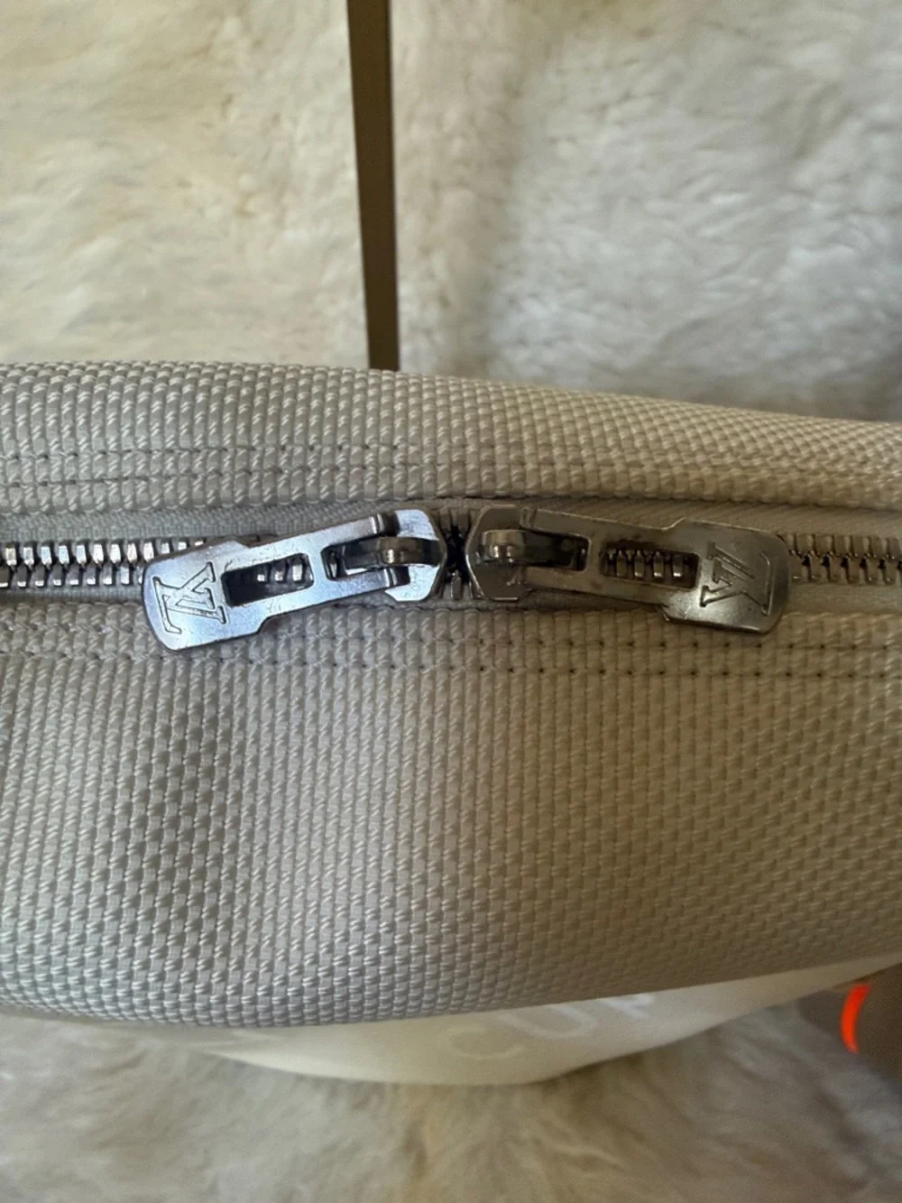 Louis Vuitton Cup Cream Sling Messenger Bag with Orange Trim Strap